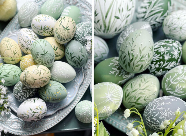 Интернет-пользователи делятся своими навыками украшения пасхальных яиц (фото)