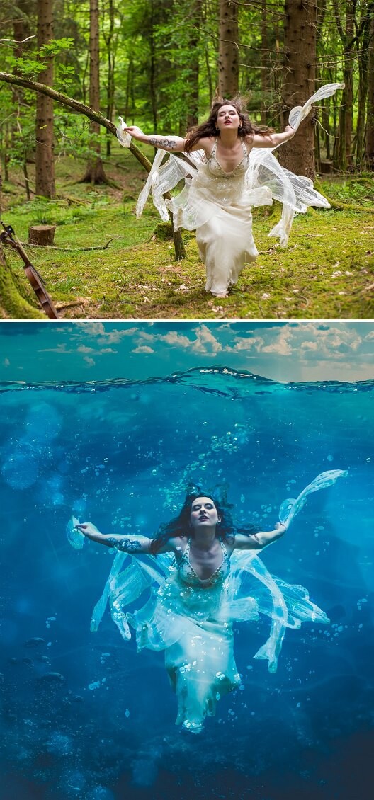 Снимки "до и после", показывающие, как обычные фотографии превращаются в сюрреалистичные фотошедевры (20 фото)
