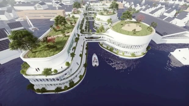 Японцы хотят построить футуристический плавучий город, похожий на Ноев ковчег (3 фото)