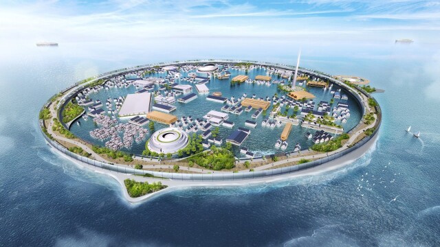 Японцы хотят построить футуристический плавучий город, похожий на Ноев ковчег (3 фото)