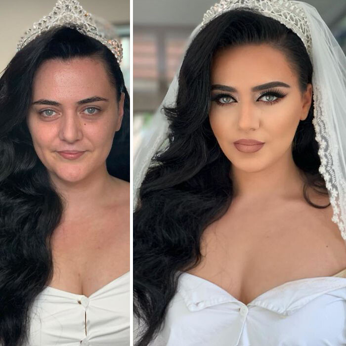 Преображения невест до и после того, как они доверились рукам профессионального визажиста (23 фото)