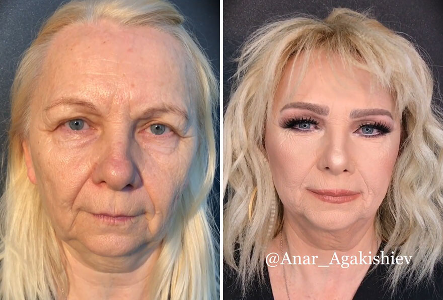 Преображённые с помощью макияжа женщины, которые выглядят моложе и красивее без фильтров и фотошопа (28 фото)
