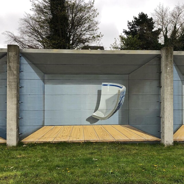 Анаморфотний стріт-арт Леона Кіра, що перетворює плоскі поверхні на реалістичні 3D-сцени 