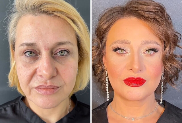 Преображённые с помощью макияжа женщины, которые выглядят моложе и красивее без фильтров и фотошопа