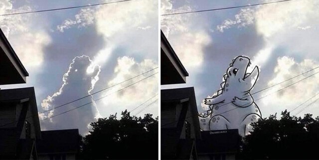 Художница показывает, как облака превращаются в картинки (20 фото)