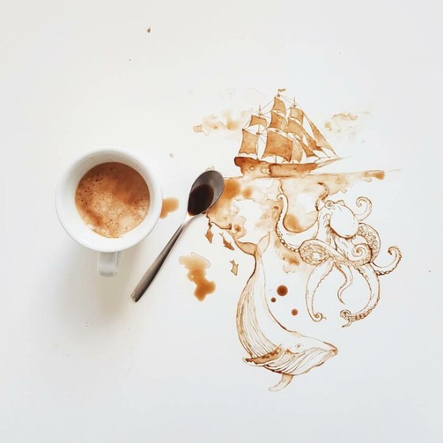 У кого-то день начинается с кофе, а у кого-то — с кофейных рисунков (23 фото)