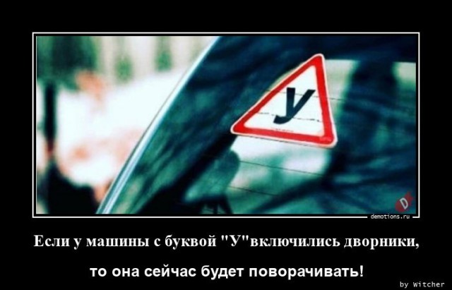 Демотиваторы – приколы: «Если у машины с буквой «У» включились дворники…» (18 фото)